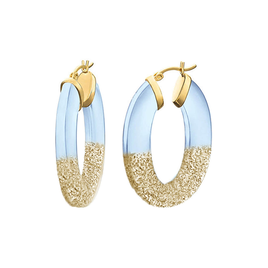 Glitter Flat Oval Lucite Hoop Earrings Zaltas Fine Jewelers