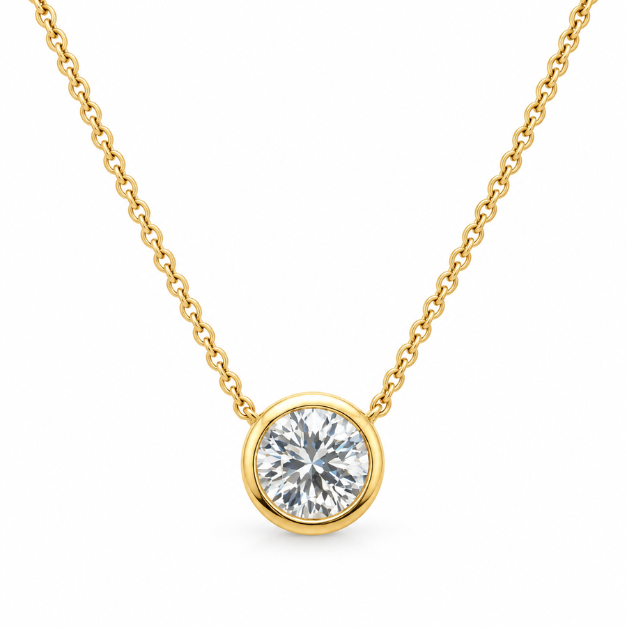 14K Yellow Gold Lab Grown Diamond Pippa Necklace
