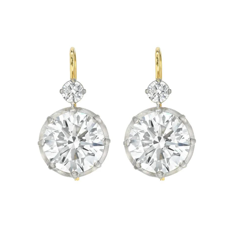 18K Gold & Platinum Lab Grown Alessandra Drop Earrings